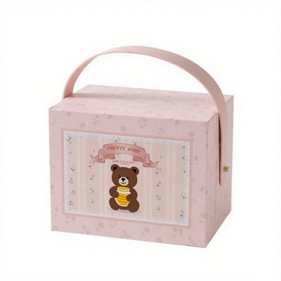 Boîte cadeau en carton écologique personnalisée pour enfants, faite à la main, avec poignée