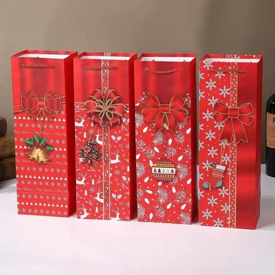 Sacs en papier personnalisés imprimés avec votre propre logo, sacs cadeaux de Noël en papier pour l'emballage du vin