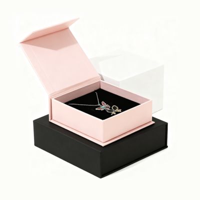 Ensembles de boîtes magnétiques en carton noir personnalisées avec logo pour bijoux, cils, lunettes
