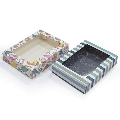 Emballage de boîtes de finition en papier kraft brun avec dossiers de fenêtre en PVC transparent