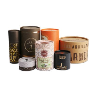 Boîte d'emballage de tube à bougies de thé Boîte de tube en papier cylindrique ronde