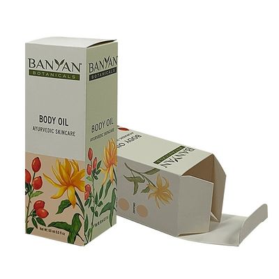 Boîte d'emballage cosmétique pliable de luxe en papier cartonné pour les soins de la peau à l'envers