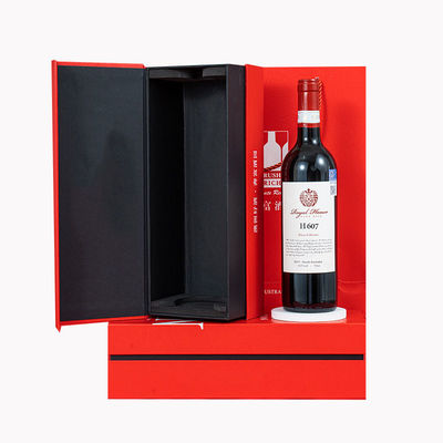 Boîte d'affichage en carton à fermeture magnétique rigide Boîte d'emballage pour bouteilles de vin et de whisky
