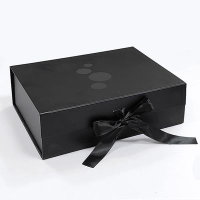 Boîte cadeau magnétique noire rectangulaire de luxe avec boîtier en carton imprimé sur mesure