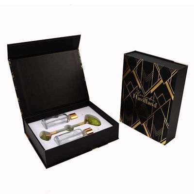 Boîte à flaps de livre Logo personnalisé imprimé Boîte rigide magnétique pour outil à rouleaux de Guasha Jade Gua Sha