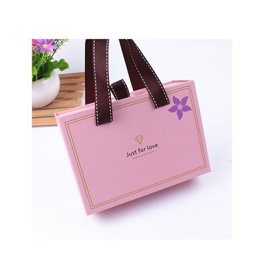 Taille personnalisée Petit tiroir Boîte d'emballage Sacs-cadeaux en papier avec poignées de ruban