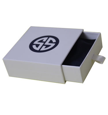 Autres cadeaux artisanaux Finition de surface boîte blanche brillante avec logo en feuille chaude argent noir
