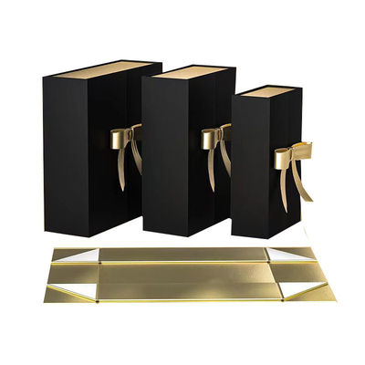 Logo personnalisé A4 Grand cadeau Hampers Cartons d'emballage en papier élégant avec fermeture à ruban