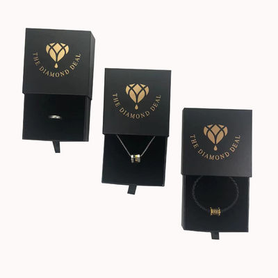 Boîtes rigides Fin Collier de style or noir Boîte cadeau pour les exigences spécifiques du client