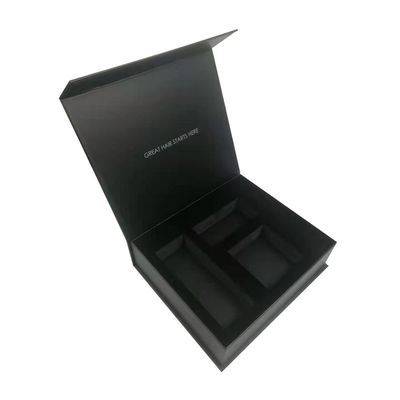 Carton Noir Mat Luxe Emballage de miel Ensemble cadeau Taille personnalisée Crème Jar Magnétique Carton rigide