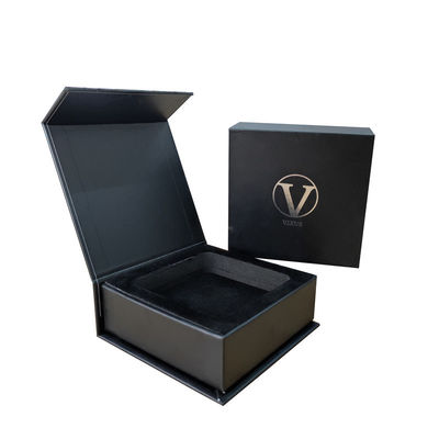 Autres Conception personnalisée papier mat noir rigide carton emballage cadeau boîte magnétique avec insert en mousse