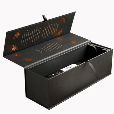 Boîte en papier carton rigide en forme de livre magnétique en CMYK en forme de vin rouge cadeau pour emballage de luxe