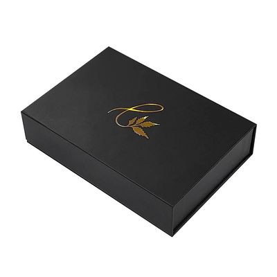 Boîte en papier à bijoux en or imprimé en noir mat personnalisé