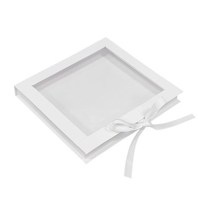 Boîte d'affichage en carton carré boîte cadeau à fermeture magnétique recyclée avec fenêtre transparente