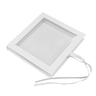 Boîte d'affichage en carton carré boîte cadeau à fermeture magnétique recyclée avec fenêtre transparente