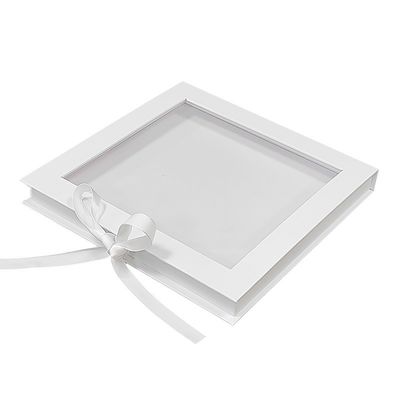 Boîte d'affichage en carton carré boîte cadeau à fermeture magnétique recyclée avec fenêtre transparente