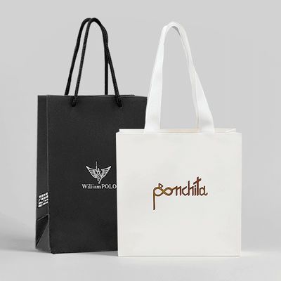 Sacs cadeaux en papier recyclé pliable personnalisé Sacs en papier boutique avec poignée