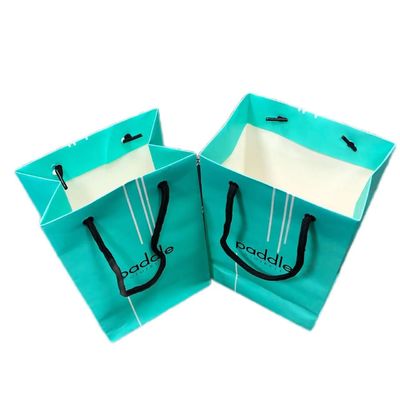 Sac de cadeau en papier vert mat de luxe pour l'emballage de vêtements