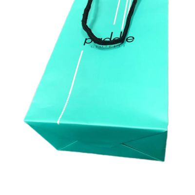 Sac de cadeau en papier vert mat de luxe pour l'emballage de vêtements
