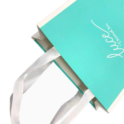 Sac de cadeau en papier vert mat de luxe pour l'emballage de vêtements
