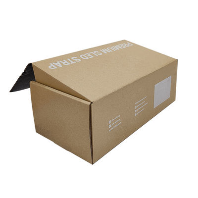 Certificat FSC Sceaux d'ouverture à bande de déchirure facile Brown Kraft Carton ondulé Boîte d'expédition Fermeture à glissière Boîtes de messagerie