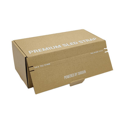 Certificat FSC Sceaux d'ouverture à bande de déchirure facile Brown Kraft Carton ondulé Boîte d'expédition Fermeture à glissière Boîtes de messagerie