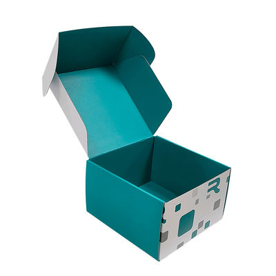 Taille personnalisée Logo Boîtes d'expédition de messagerie mixte bleu blanc Kraft Boîte de messagerie ondulée recyclable