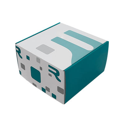 Taille personnalisée Logo Boîtes d'expédition de messagerie mixte bleu blanc Kraft Boîte de messagerie ondulée recyclable