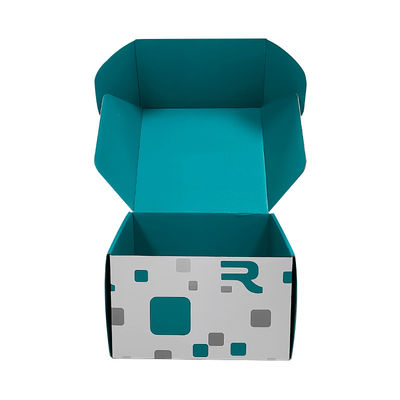 Taille personnalisée Logo Boîtes d'expédition de messagerie mixte bleu blanc Kraft Boîte de messagerie ondulée recyclable
