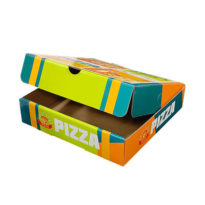 Logo personnalisé recyclé Papier kraft en carton ondulé Emballage pliable Frites Chips Boîte à pizza Emballage Boîtes à emporter