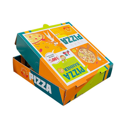 Logo personnalisé recyclé Papier kraft en carton ondulé Emballage pliable Frites Chips Boîte à pizza Emballage Boîtes à emporter