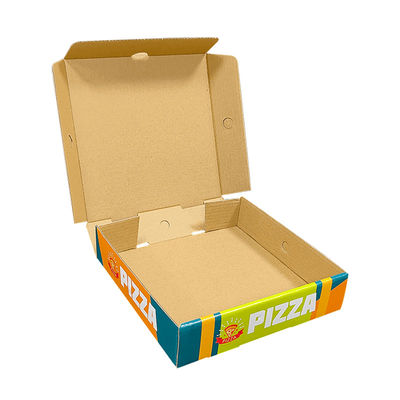 Logo personnalisé recyclé Papier kraft en carton ondulé Emballage pliable Frites Chips Boîte à pizza Emballage Boîtes à emporter
