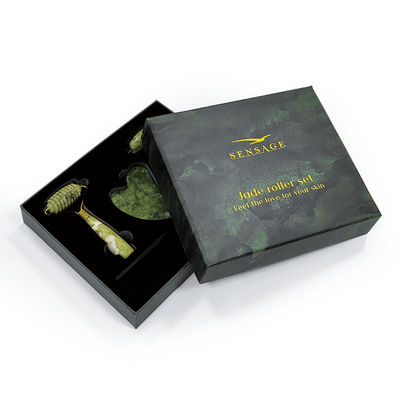 Logo personnalisé Couvercle en carton vert haut couvercle et bas Luxe emballage cosmétique boîte cadeau