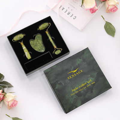 Logo personnalisé Couvercle en carton vert haut couvercle et bas Luxe emballage cosmétique boîte cadeau