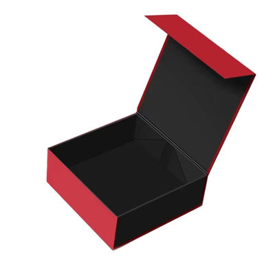 Conception de logo personnalisé Noir rigide Carton plat Magnétique Pliable Boîtes de cadeaux Pour les cosmétiques Emballage cadeau