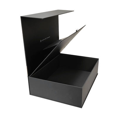 Conception de logo personnalisé Noir rigide Carton plat Magnétique Pliable Boîtes de cadeaux Pour les cosmétiques Emballage cadeau