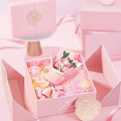 Boîte cadeau de mariage de luxe personnalisée avec boîtes de couvercle pliable pour le cadeau pour l'anniversaire de mariage