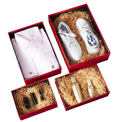 Logo UV personnalisé Recyclable 2pcs Emballage en carton Couvercle et base Boîte cadeau avec arc pour les vêtements Chaussures Cosmétiques