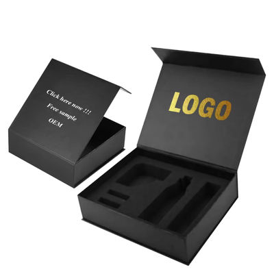 Boîte d'impression sur mesure en carton Boîte cadeau en papier noir avec mousse intérieure
