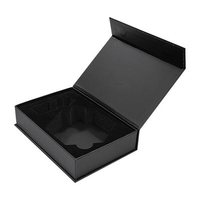 Boîte d'impression sur mesure en carton Boîte cadeau en papier noir avec mousse intérieure