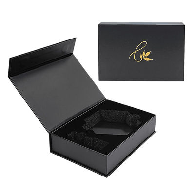 Boîte d'impression sur mesure en carton Boîte cadeau en papier noir avec mousse intérieure