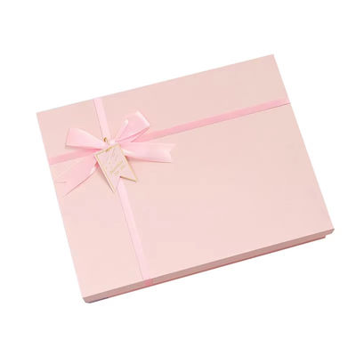 Boîte cadeau de Noël personnalisée Grand couvercle Boîte de fond Emballage Bois ruban de fête Luxe unique boîte cadeau de fête