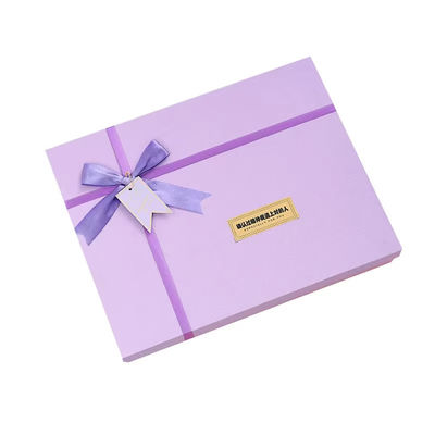 Boîte cadeau de Noël personnalisée Grand couvercle Boîte de fond Emballage Bois ruban de fête Luxe unique boîte cadeau de fête