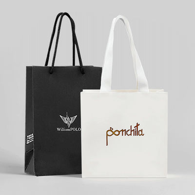 Sacs en papier blanc et noir personnalisés pour les robes
