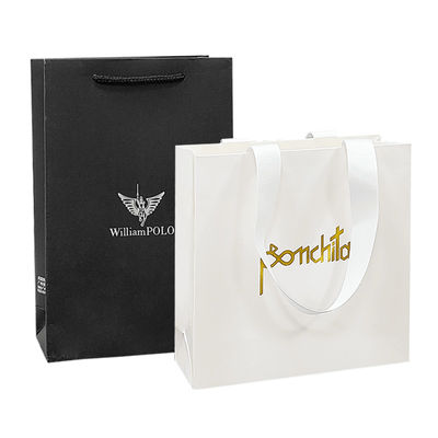 Sacs en papier blanc et noir personnalisés pour les robes