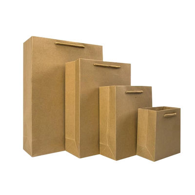 Petite entreprise magasinage logo personnalisé en relief sac à dos en papier artisanal avec poignée de ruban