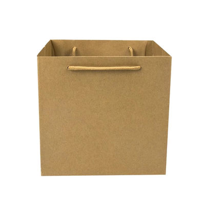 Petite entreprise magasinage logo personnalisé en relief sac à dos en papier artisanal avec poignée de ruban