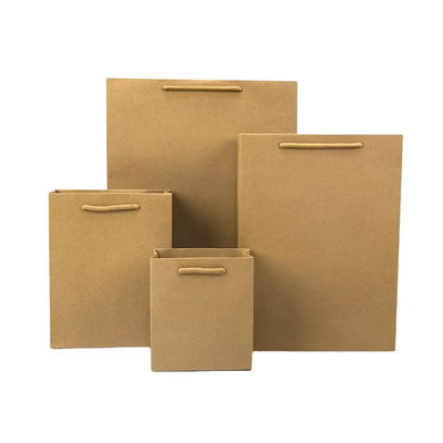 Petite entreprise magasinage logo personnalisé en relief sac à dos en papier artisanal avec poignée de ruban