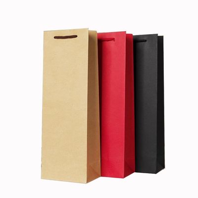 Petite entreprise magasinage logo personnalisé en relief sac à dos en papier artisanal avec poignée de ruban