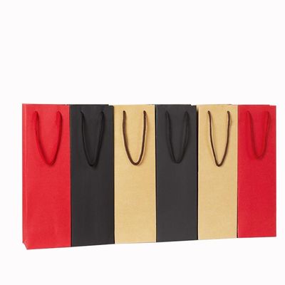Petite entreprise magasinage logo personnalisé en relief sac à dos en papier artisanal avec poignée de ruban